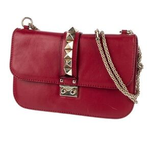 Valentino Garavani Rockstud Red Crossbody Bag with Gold hardware minor scratches
